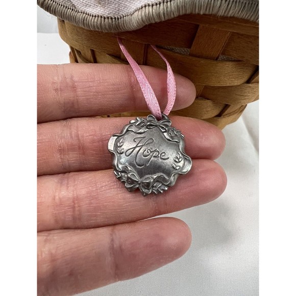 Vtg Longaberger Basket American Cancer Society Hope‎ w/ Floral Liner & Protector - Picture 5 of 10